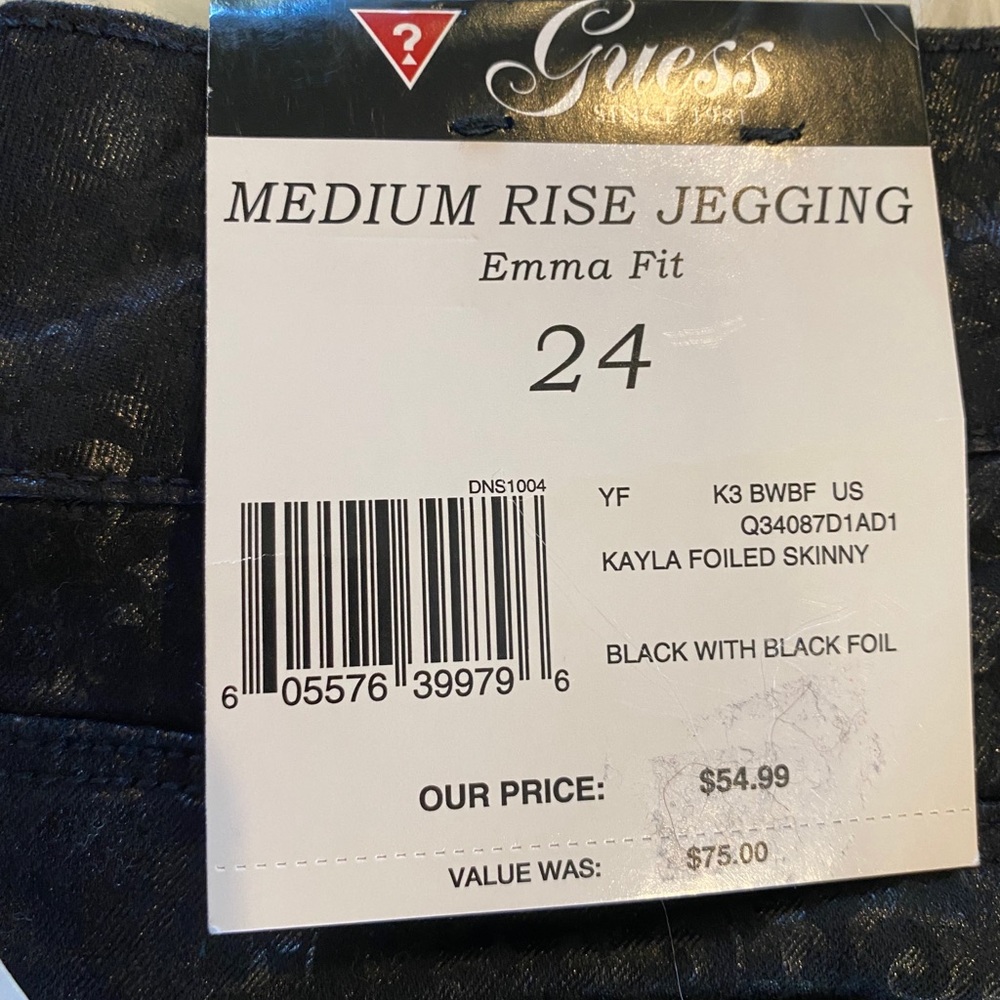 Black Foil with Design Skinny Jeggings - Picture 12 of 15